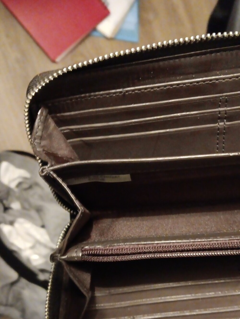 Coach Signature Canvas Zip-Around Wallet in Tan and Brown - Picture 7 of 7